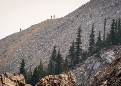 Group of hikers on ridge trail